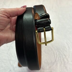 Men’s Warehouse Full Grain Italian Leather Black Dress Belt Size 54 EUC